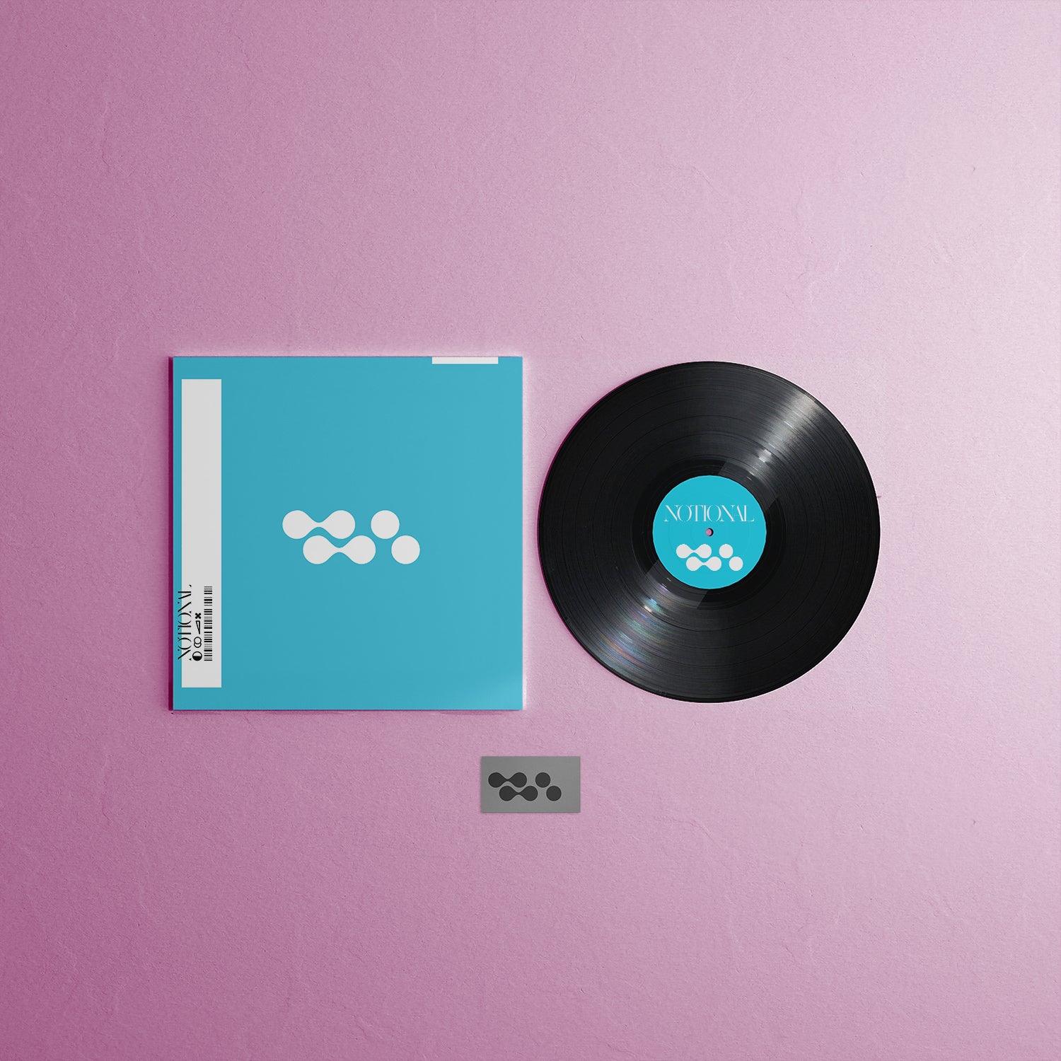 Customizable Mockup Featuring Disc, Sleeve & Download Card. Professional 12" Vinyl Album Cover Design Made Easy!
