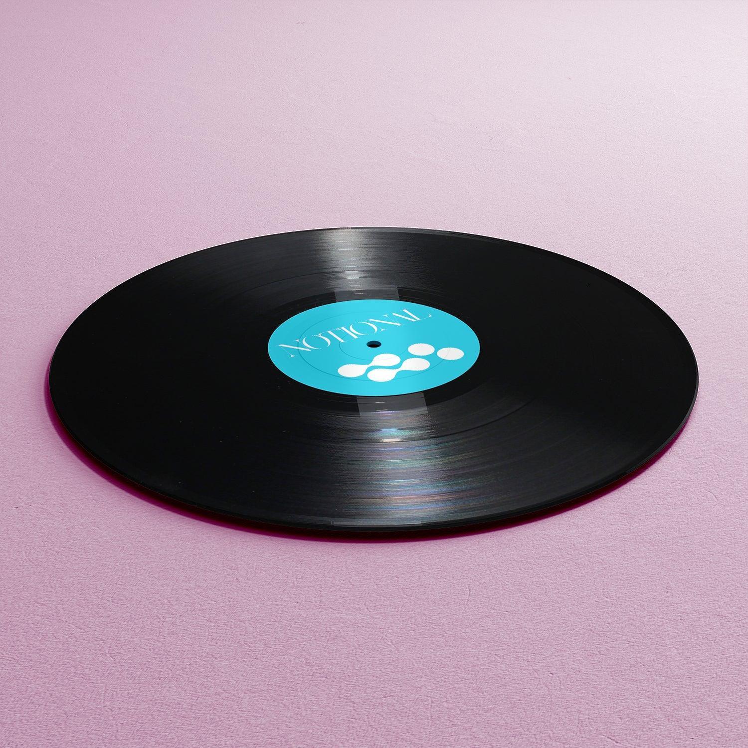 Customizable 12" Vinyl Record Template with Download Card. Showcase Your Music in Style